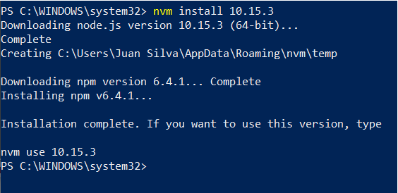 Instalación y utilización de Node Version Manager - Modo Debug